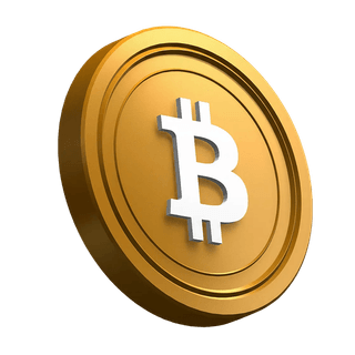 Hero bölümü tasarımında eğimli Bitcoin (BTC) coin'i